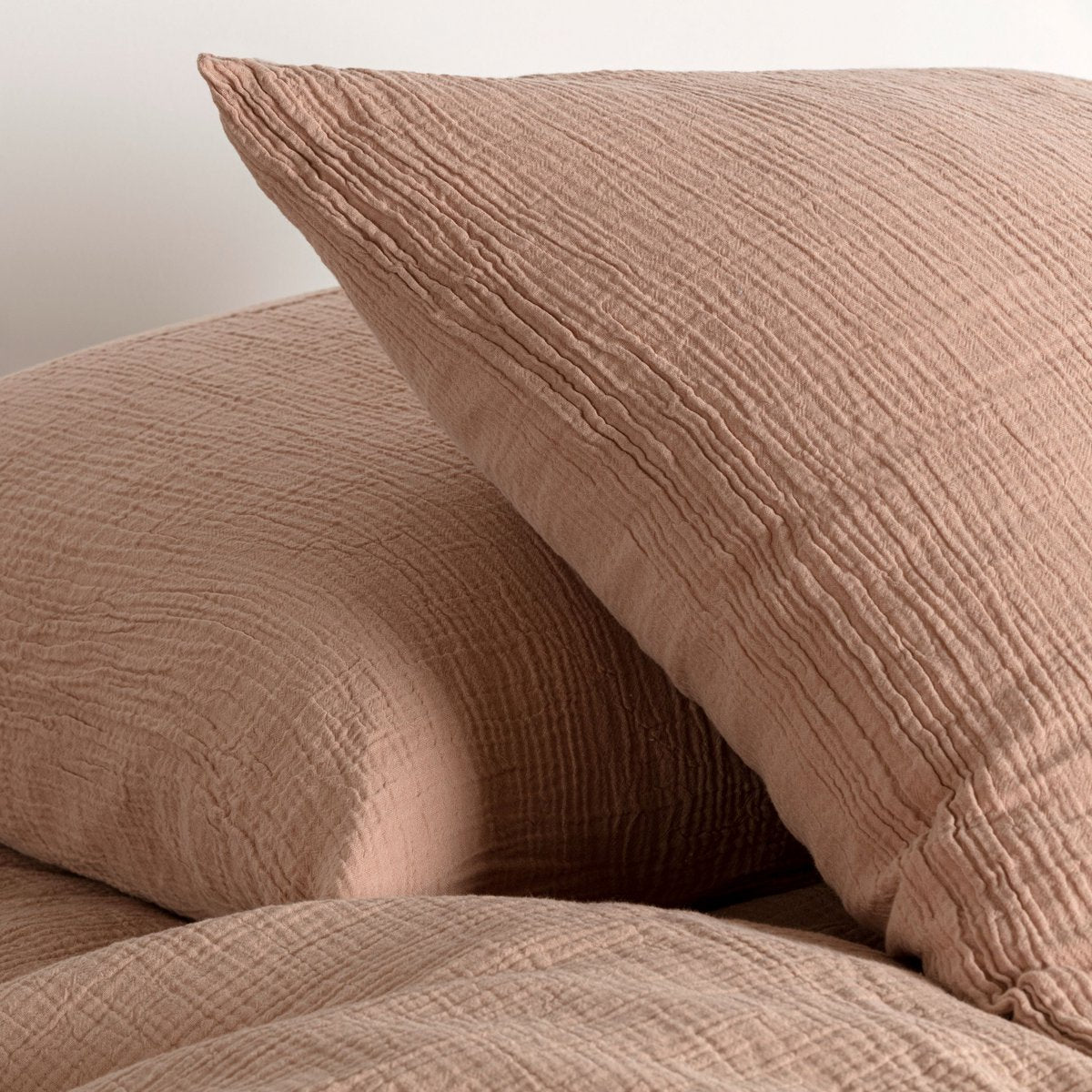 Crinkly Musselin Bettwäsche-Set – Sahara Pink, 100% Baumwolle