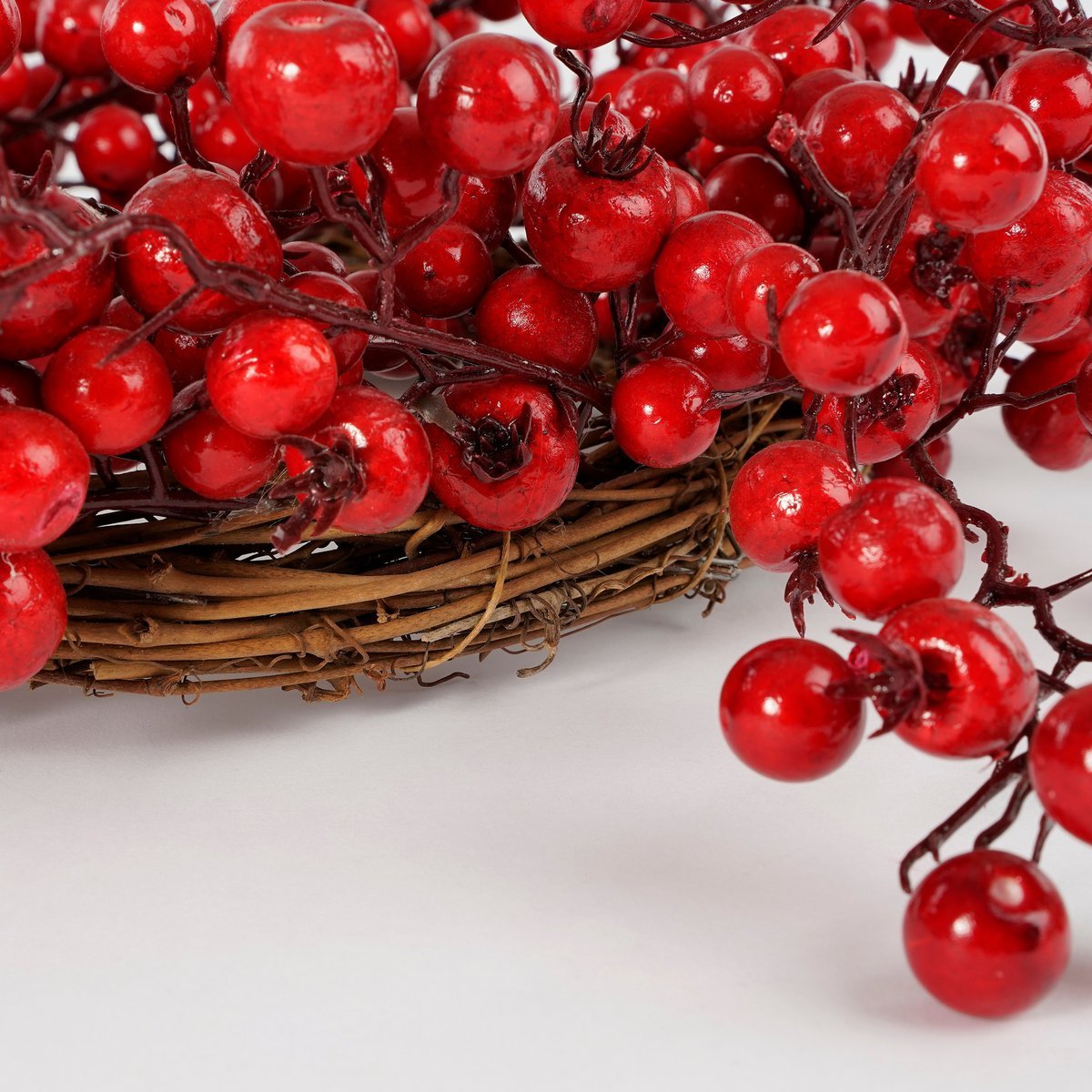 Weihnachtskranzbeeren – Ø40 cm – Rot – Schaum