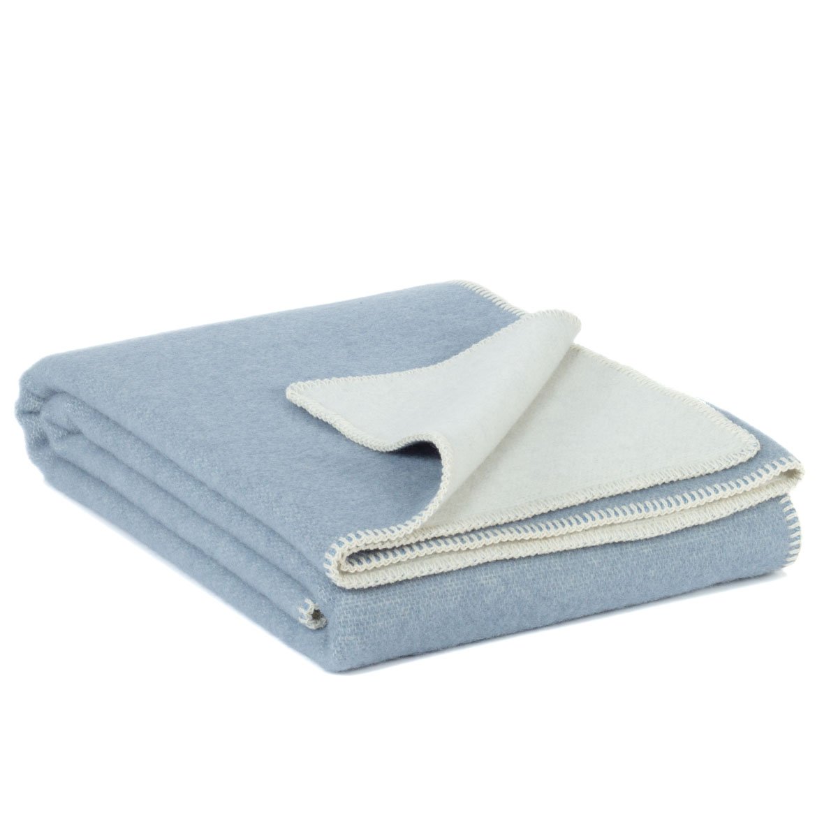 Wolldecke aus 100 % neuseeländischer Wolle – Blauer Nebel