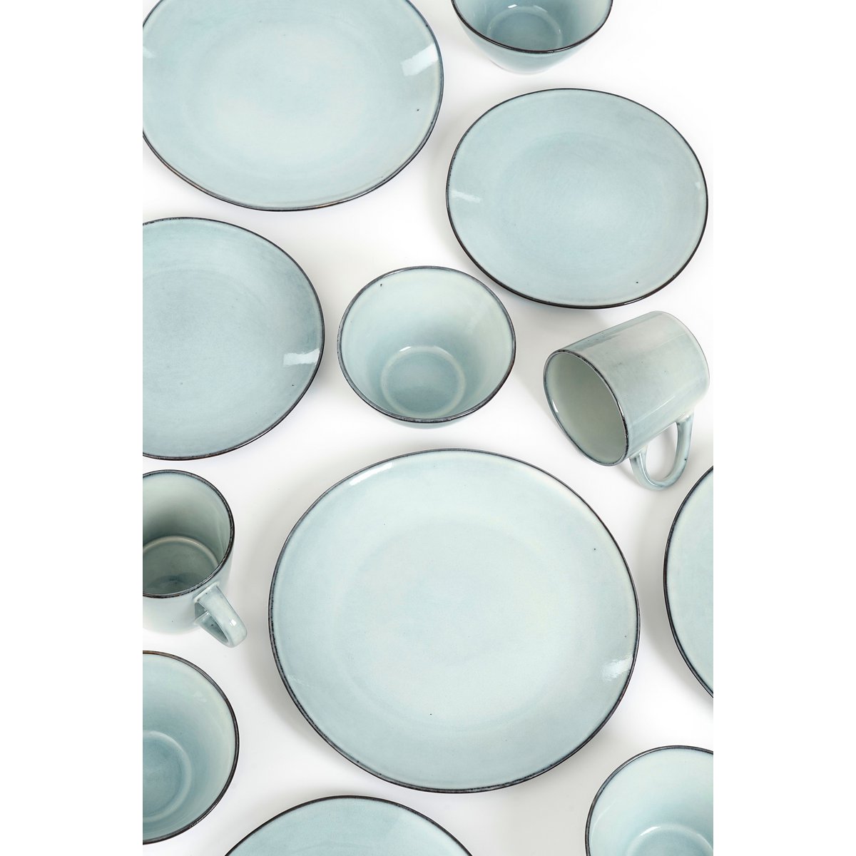 Wacco Service-Set 4 Personen Hellgrau | Steingut