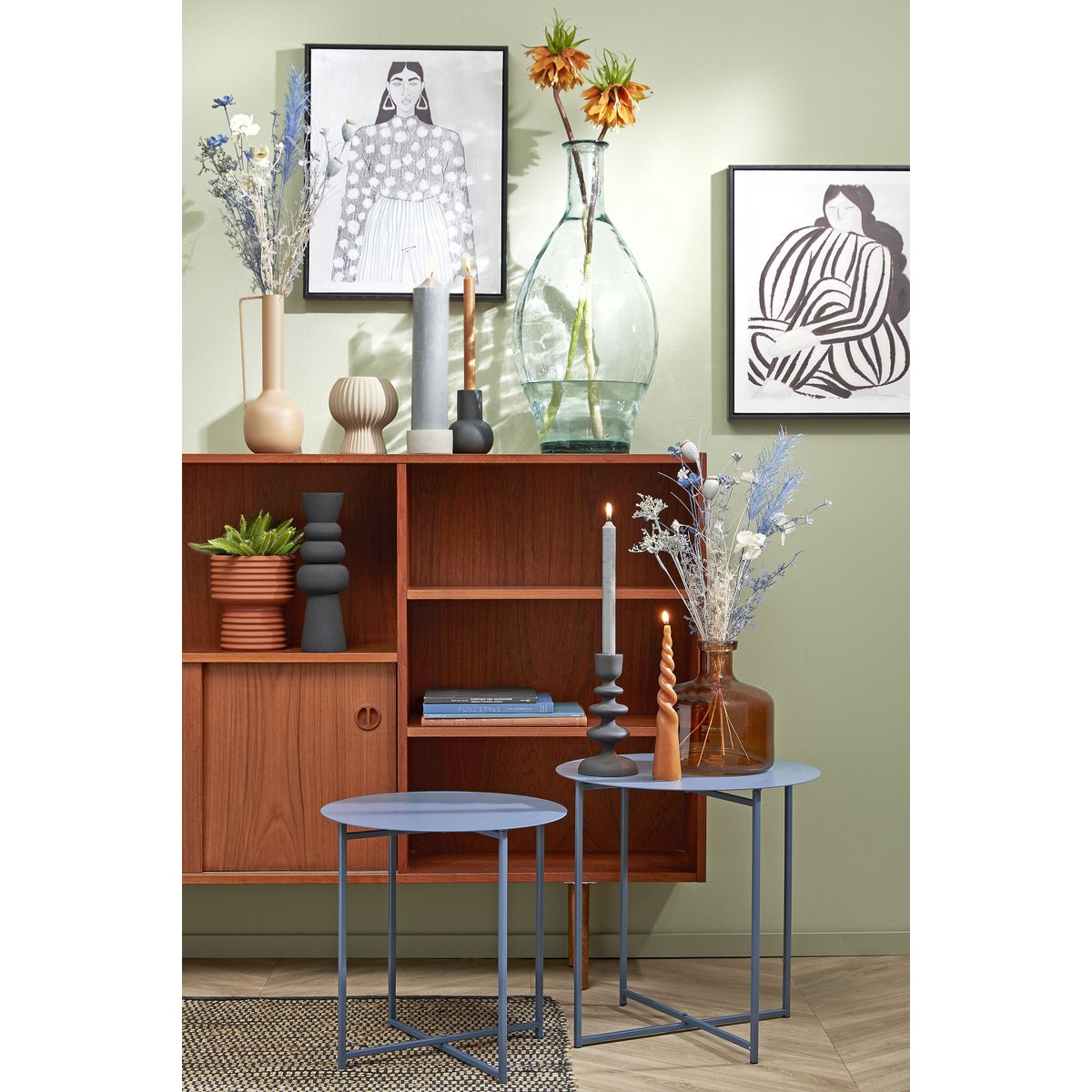 Kyara Flaschenvase – H60 x Ø28 cm – recyceltes Glas – transparent