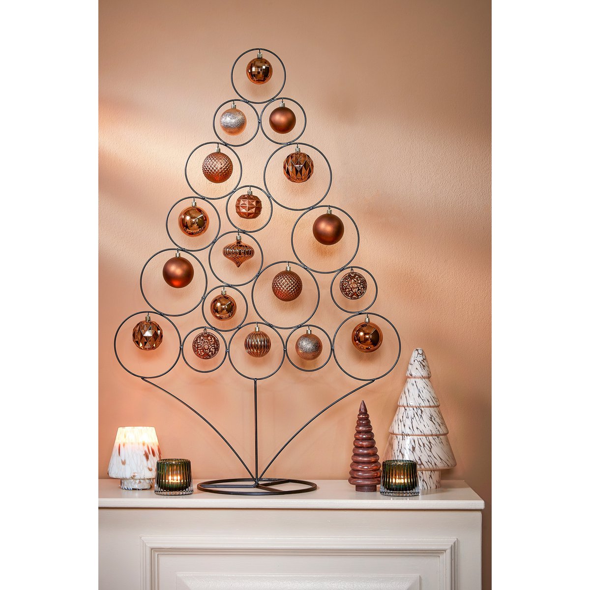 Weihnachtskugel-Set 60-teilig Ø7 cm – Unzerbrechlich Braun