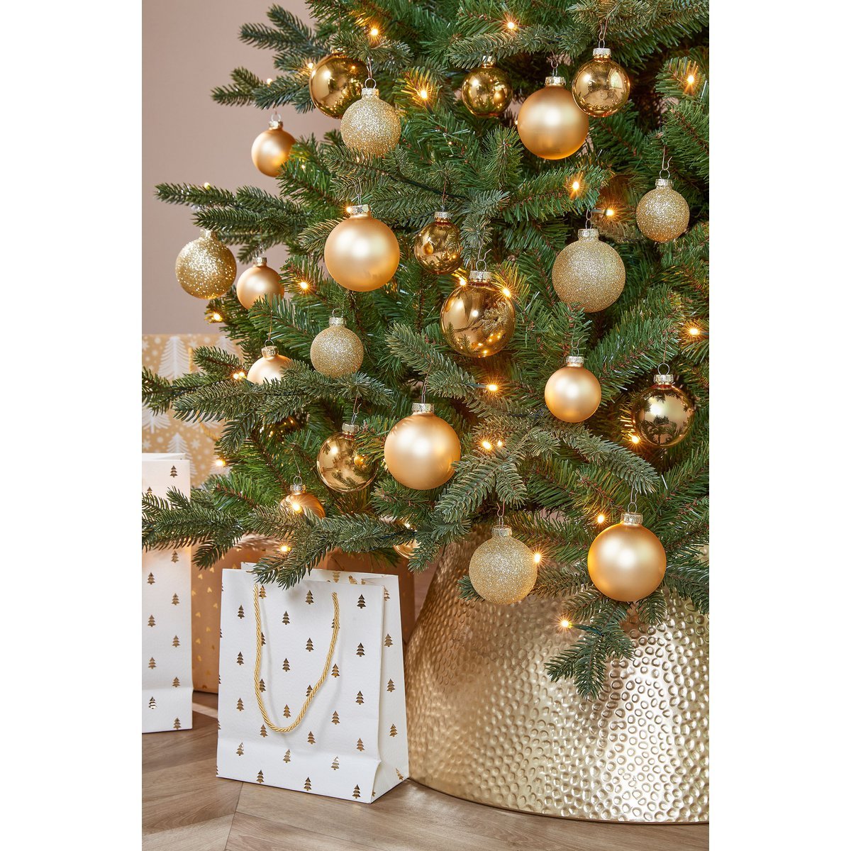 Weihnachtskugeln-Set 42-teilig – Glas Gold