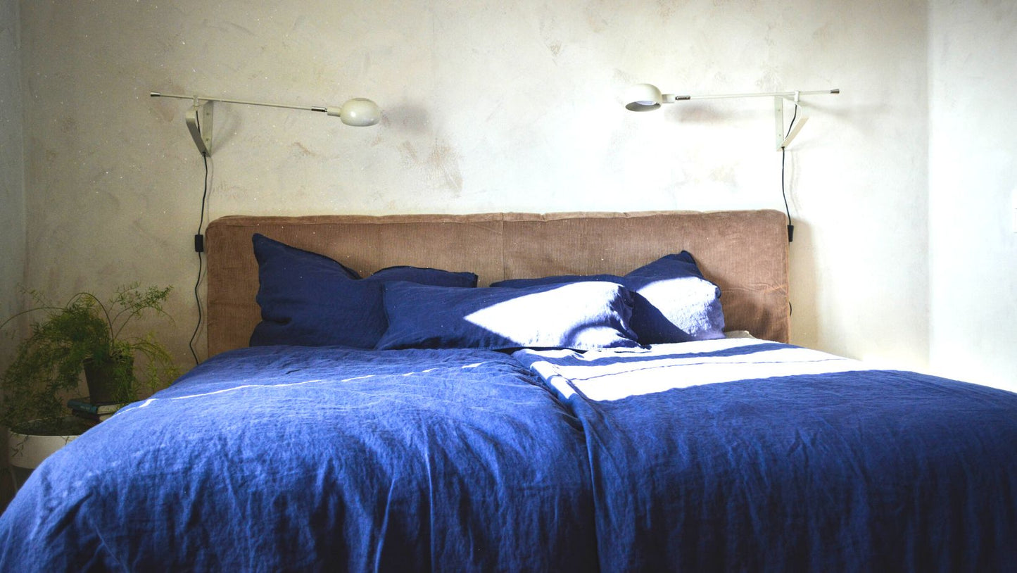 Bettwäscheset aus Hanfstoff „Kaha“ midnight blue