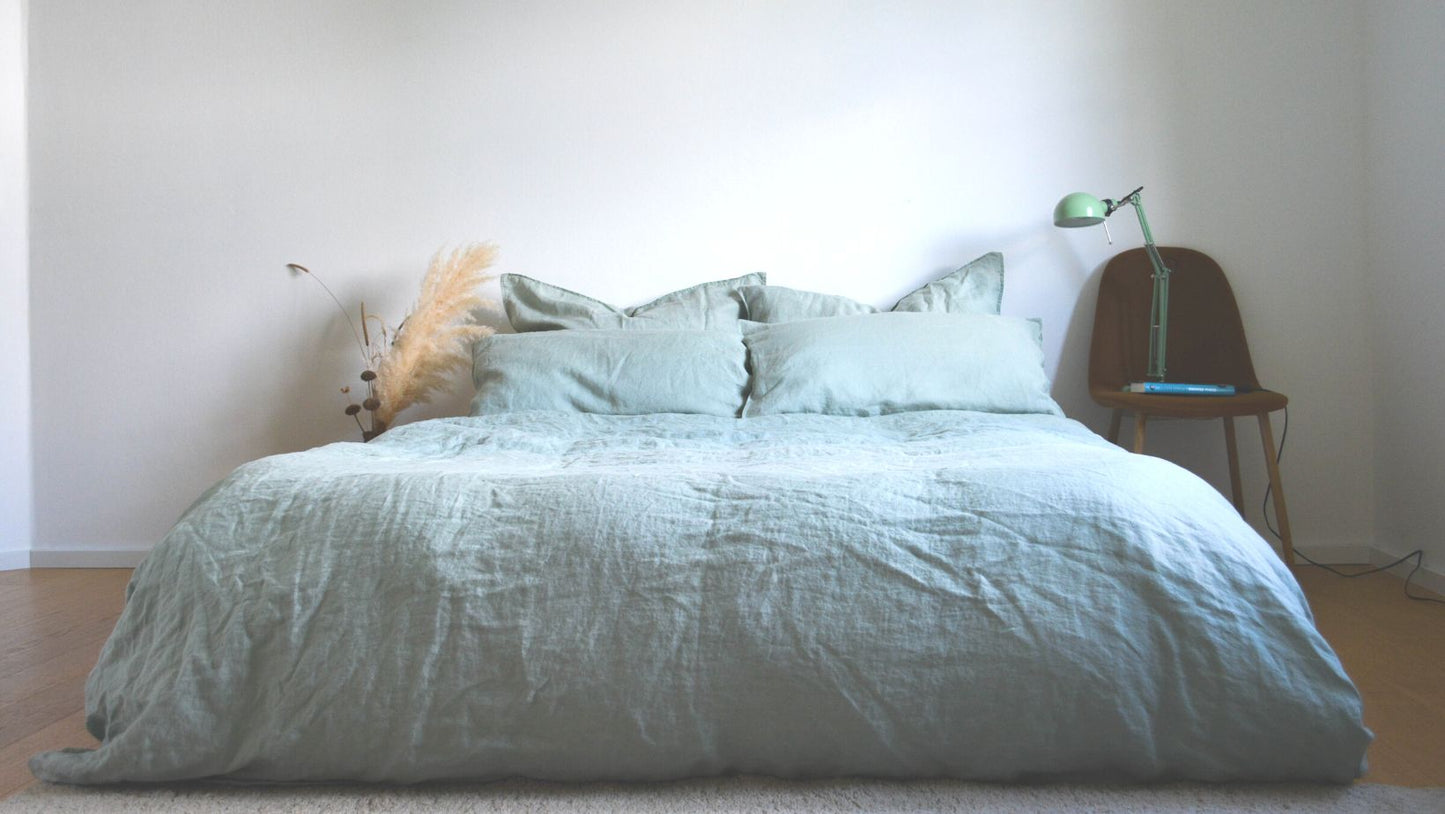 Bettwäscheset aus Hanfstoff „Kaha“ wild mint