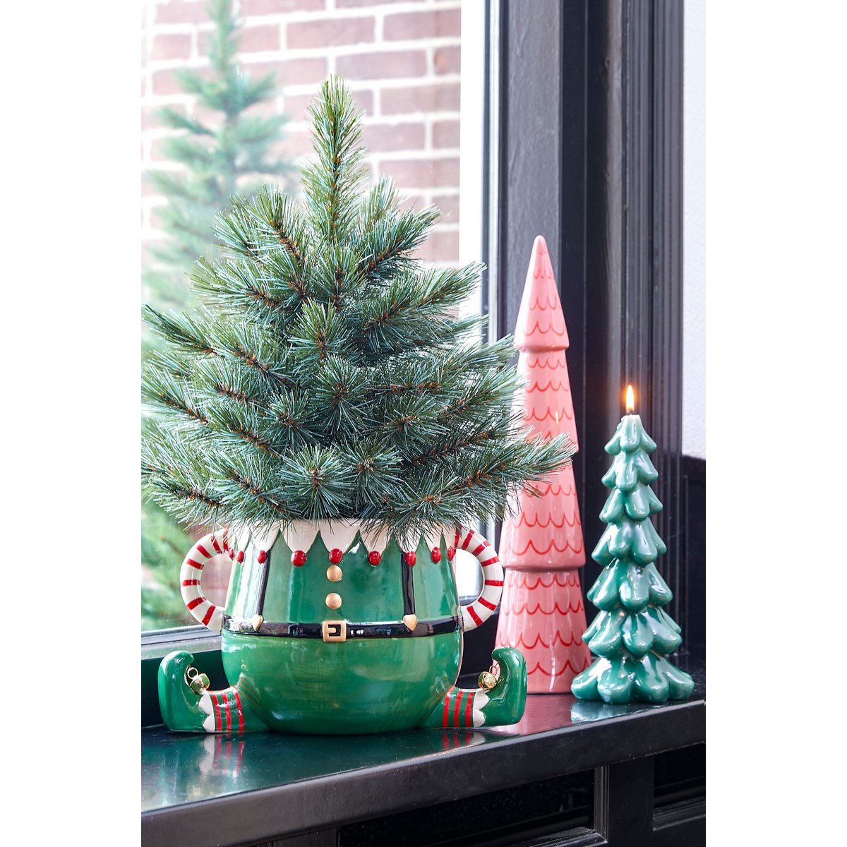 Lustiger BLOMEPOT – Dolomit Blumentopf Grün L28 × B19 × H16,5 cm