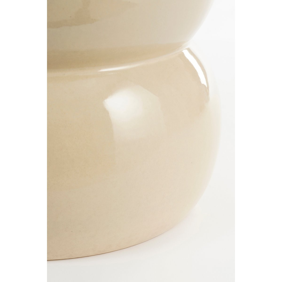 Vendi Beistelltisch – H40 x Ø35 cm – Keramik – Creme