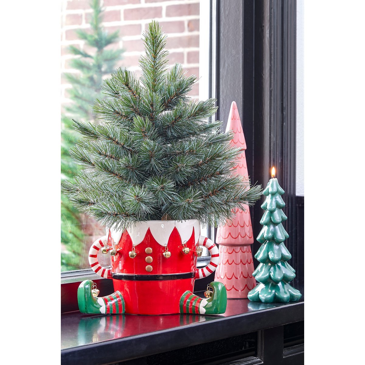 Lustiger BLOMEPOT – Dolomit Blumentopf Rot L29 × B18 × H17 cm