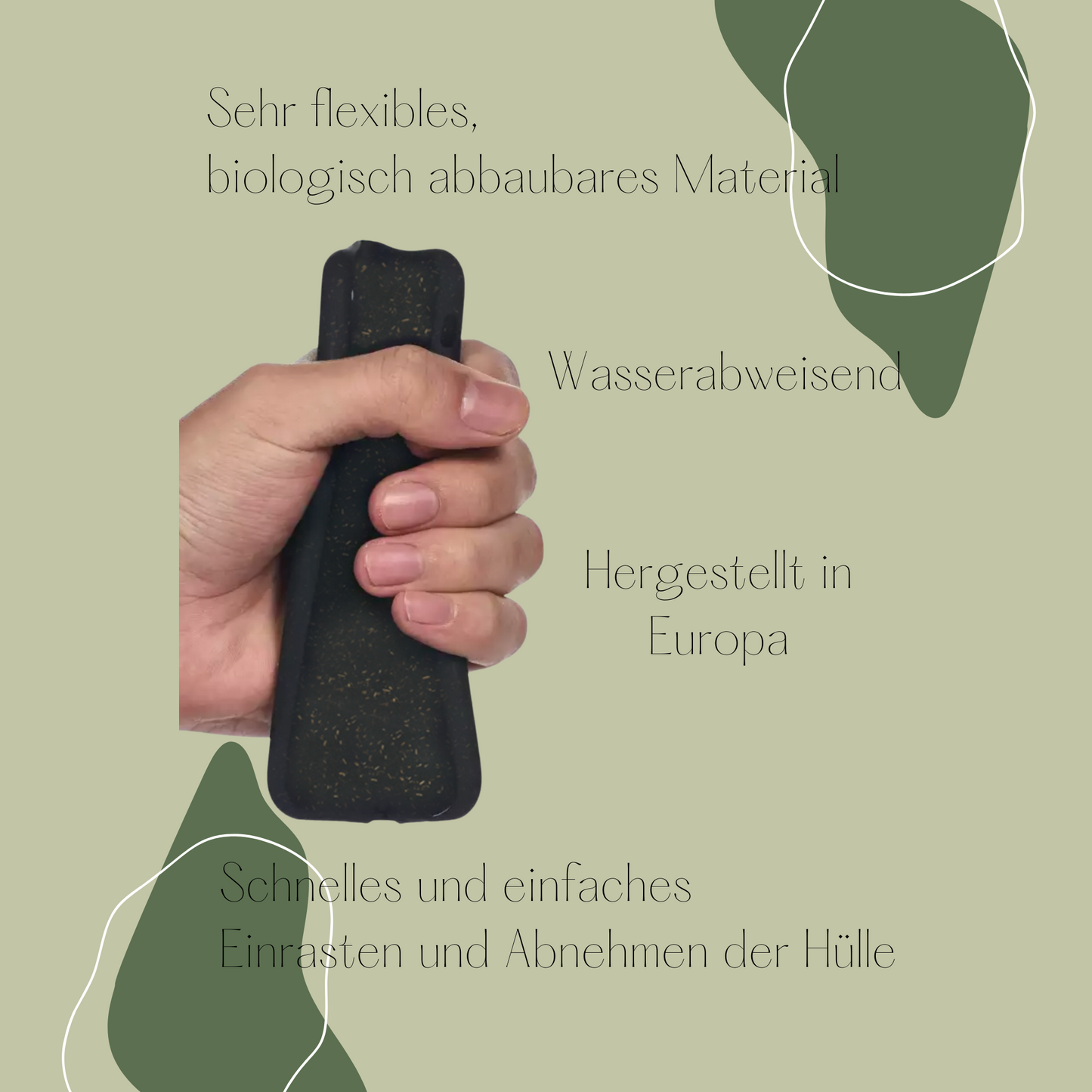 Biologisch abbaubare Handyhülle – Olivgrün