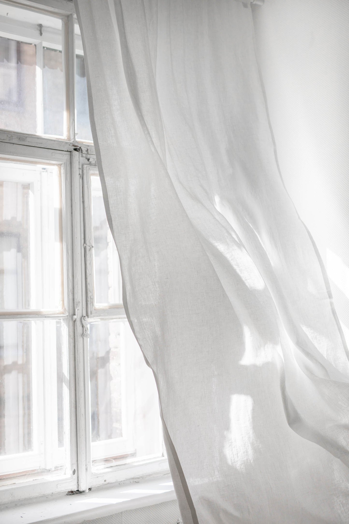 Leinenvorhang aus Leinen mit Faltenband – halbtransparent | OUTLET