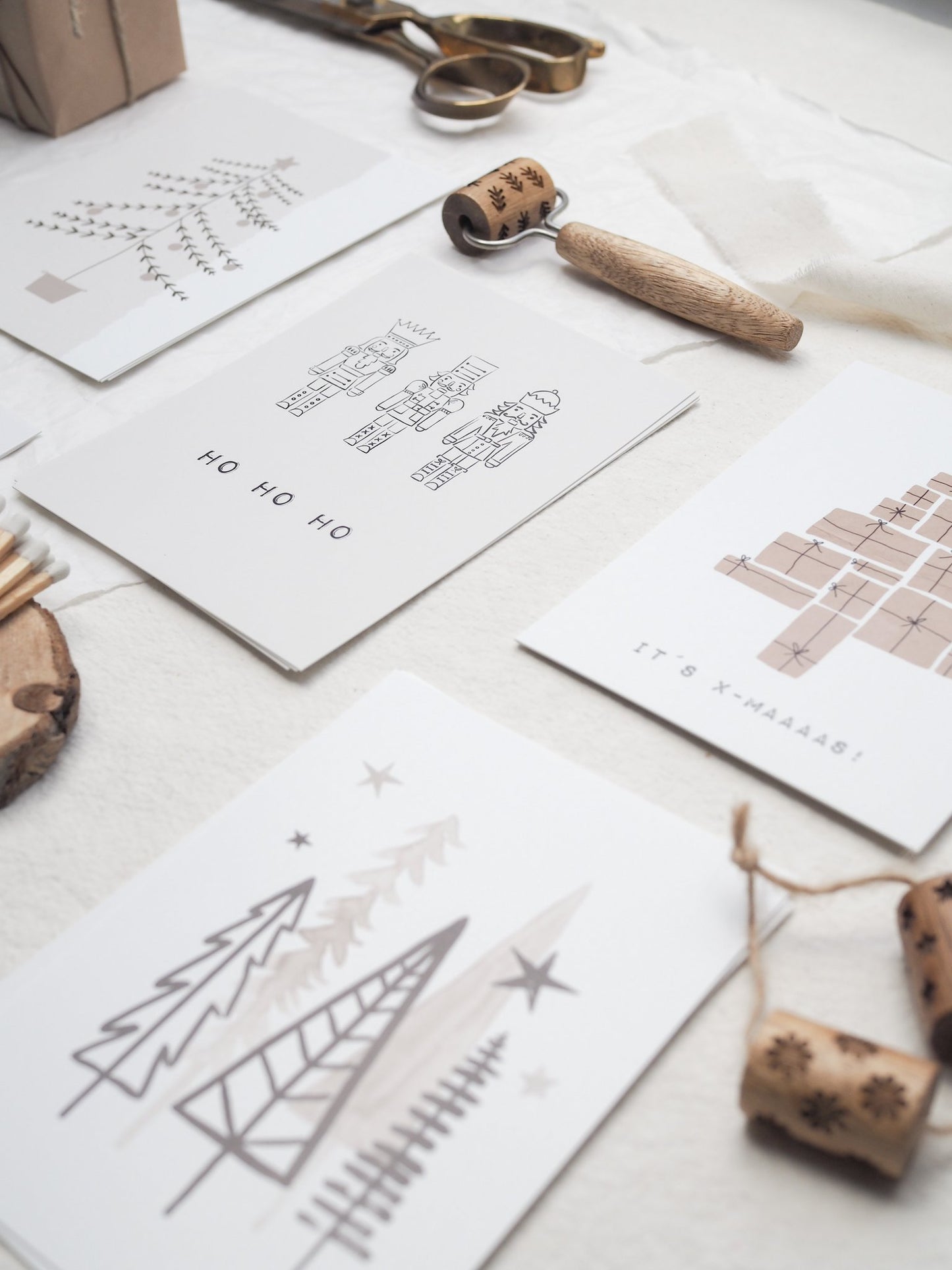 Postkarten Set No.8 – 6x A6 Weihnachtskarten, 300g Premium-Karton, seidig-matt