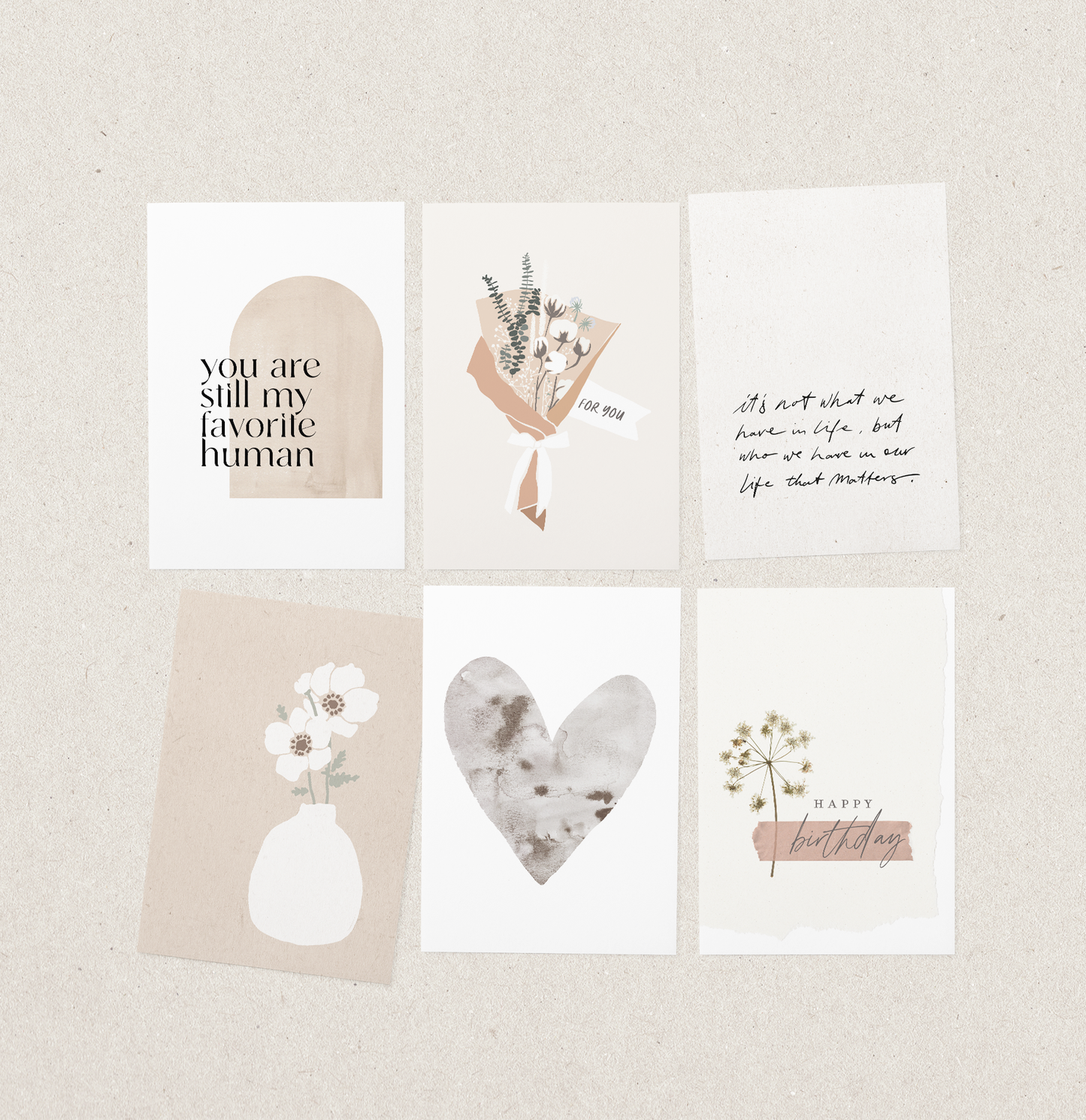 Postkarten Set No.2 – 6x A6 Postkarten, 300g Premium-Karton, seidig-matt