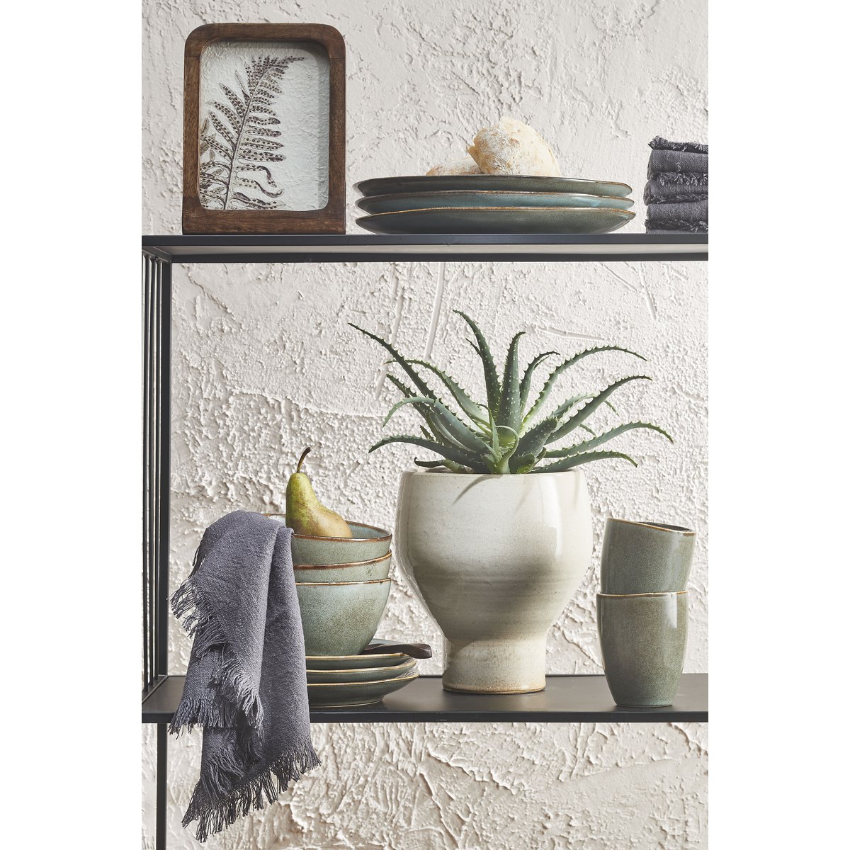 Tabo Geschirrset Grün 4 Personen | Handgefertigte Keramik