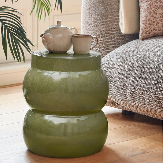 Keramik Beistelltisch Grün – rund, modern & zeitlos