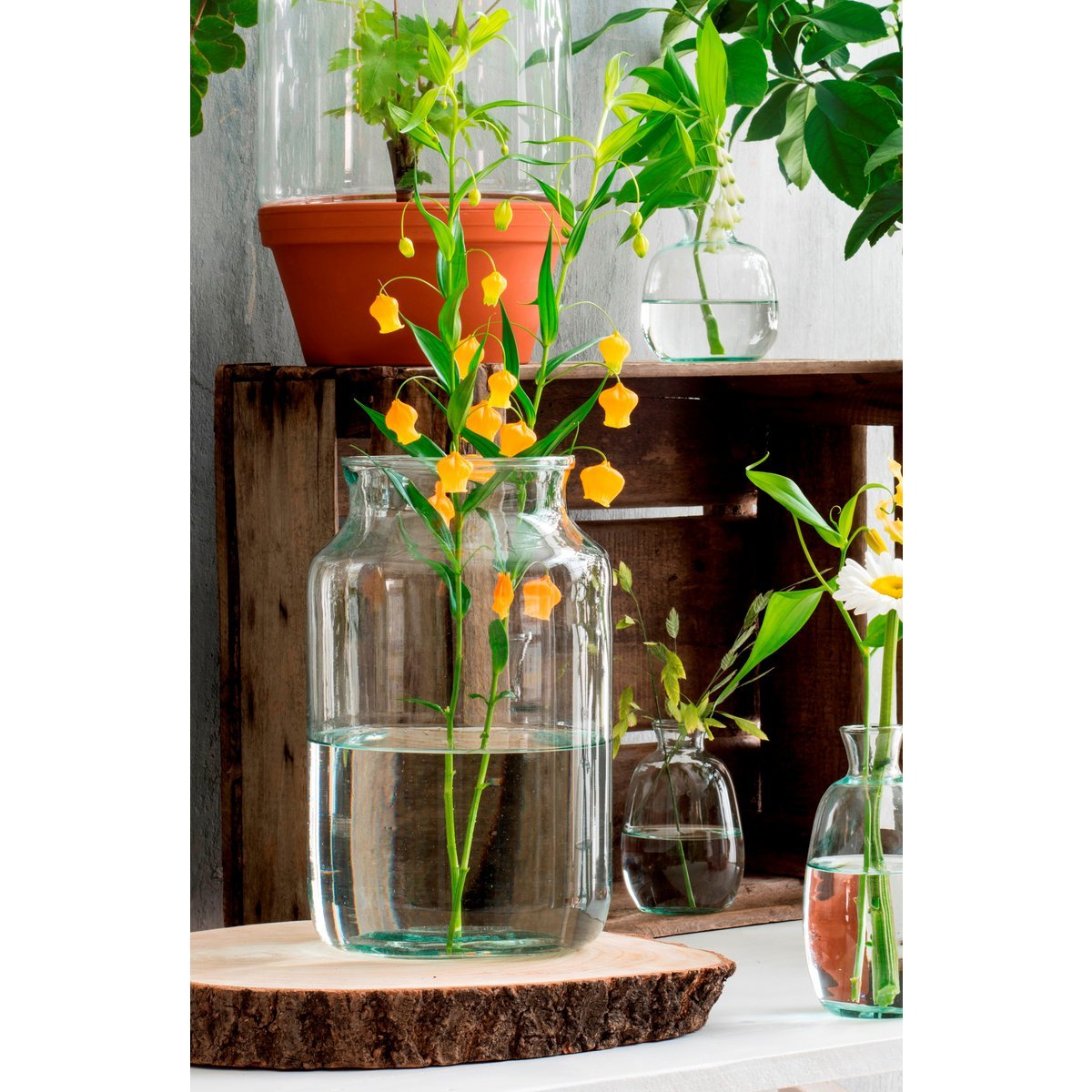 Vienne Vase - H40 x Ø23 cm - Recyceltes Glas - Transparent