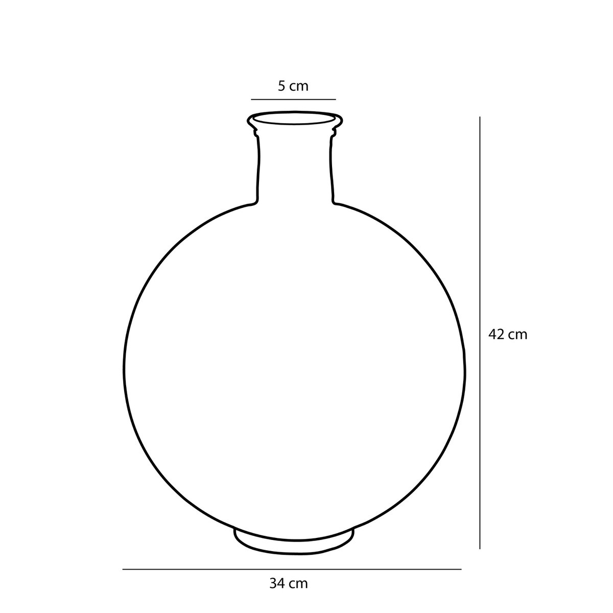 Firenza Flaschenvase – H42 x Ø34 cm – Recyclingglas – Ocker