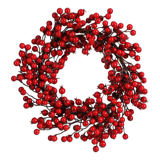 Weihnachtskranzbeeren – Ø40 cm – Rot – Schaum