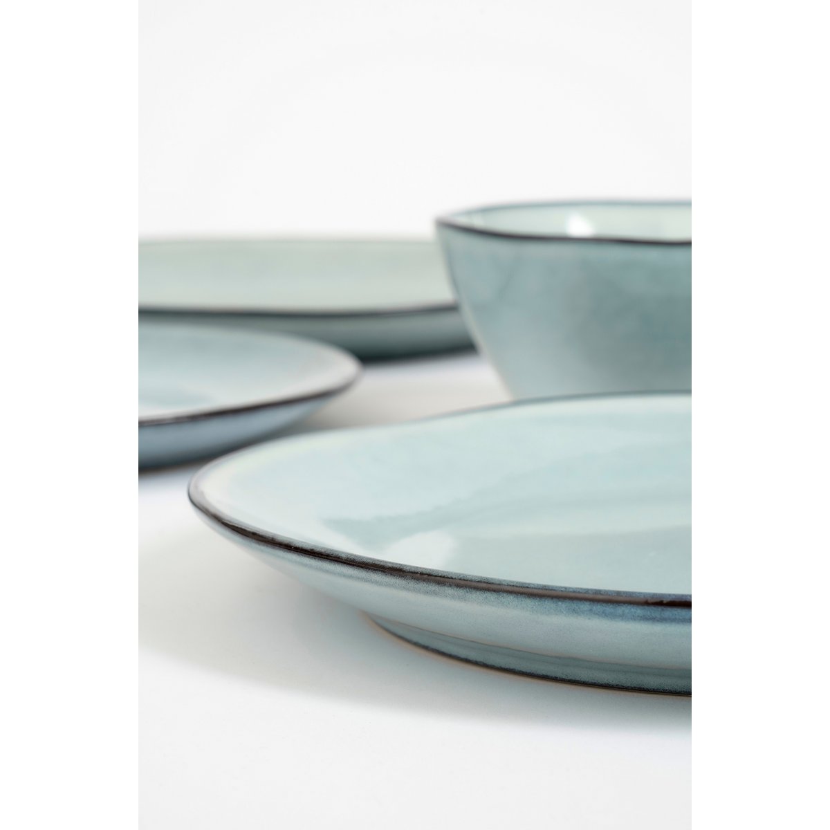 Wacco Service-Set 4 Personen Hellgrau | Steingut