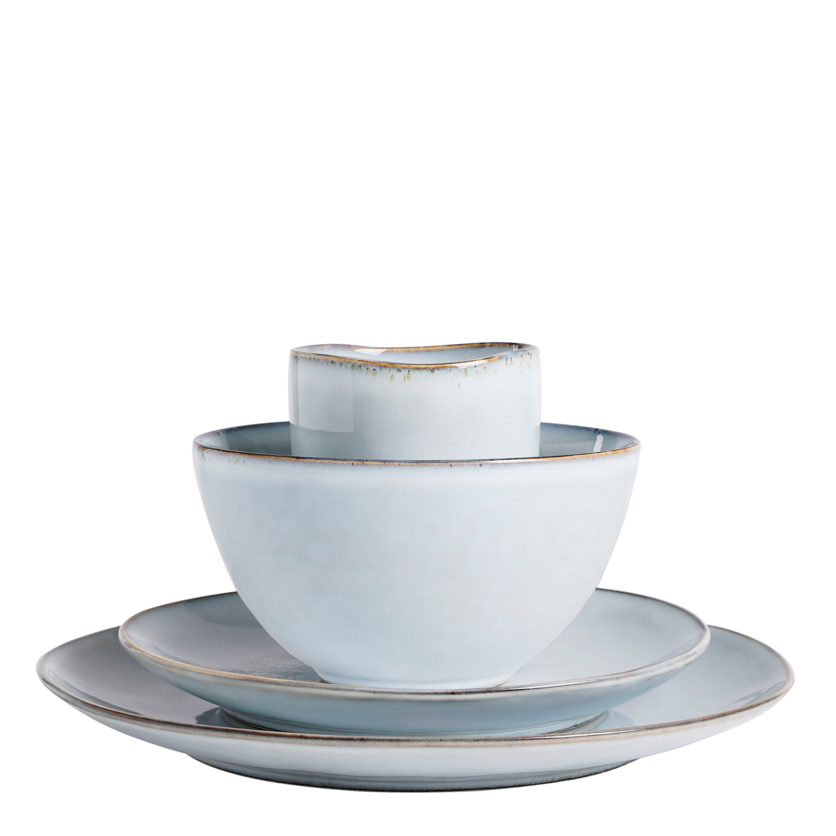 Tabo Geschirrset Grau 4 Personen | Handgefertigte Keramik