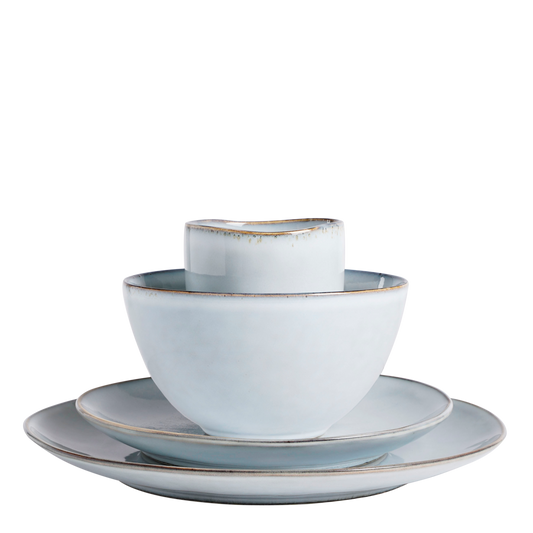 Tabo Geschirrset Grau 4 Personen | Handgefertigte Keramik