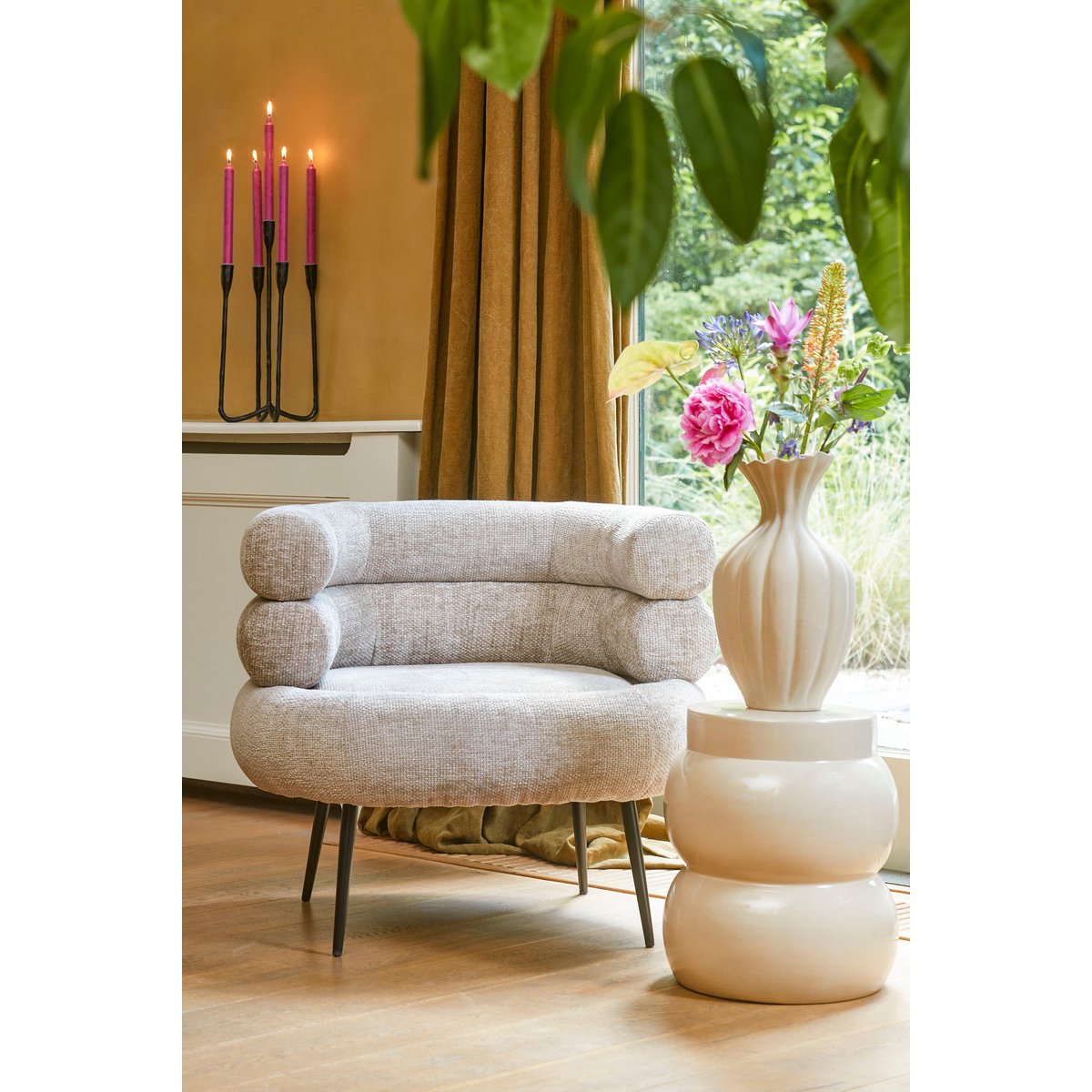 Kerzenständer aus Aluminium – 5-armig, Schwarz, Skulptural