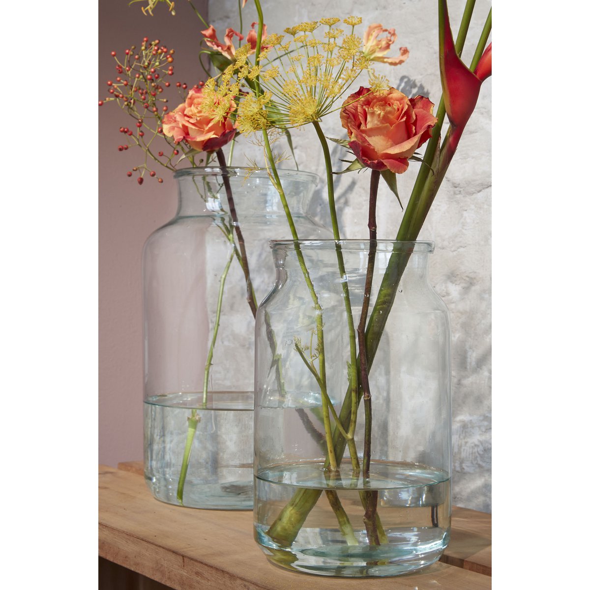 Vienne Vase - H40 x Ø23 cm - Recyceltes Glas - Transparent