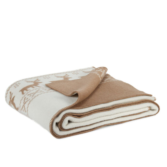 Bettdecke aus Merinowolle RENTIER – Beige