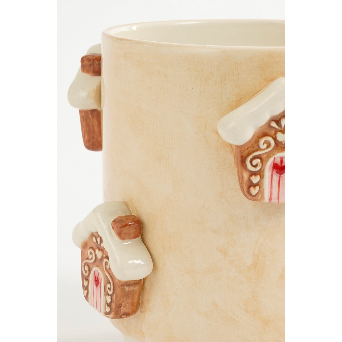 BLOMEPOT Assorti – Dolomit Blumentöpfe Off-White mit Weihnachtsdekor H15 × Ø17 cm