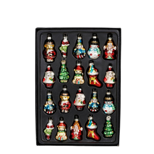 Weihnachtsschmuck-Set 20-teilig – Glasfiguren