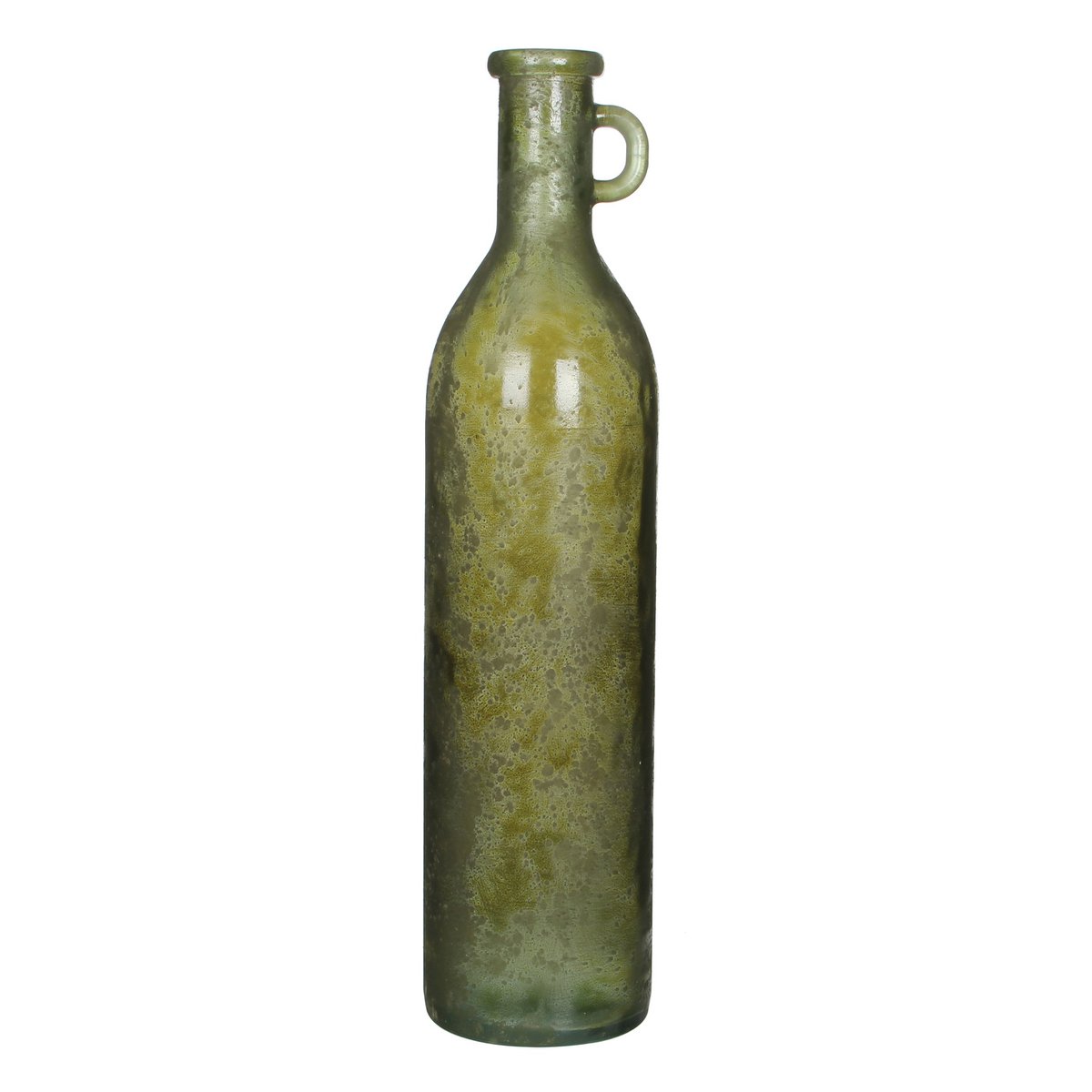 Rioja Flaschenvase mit Henkel – H75 x Ø18 cm – Recyceltes Glas – Dunkelgrün