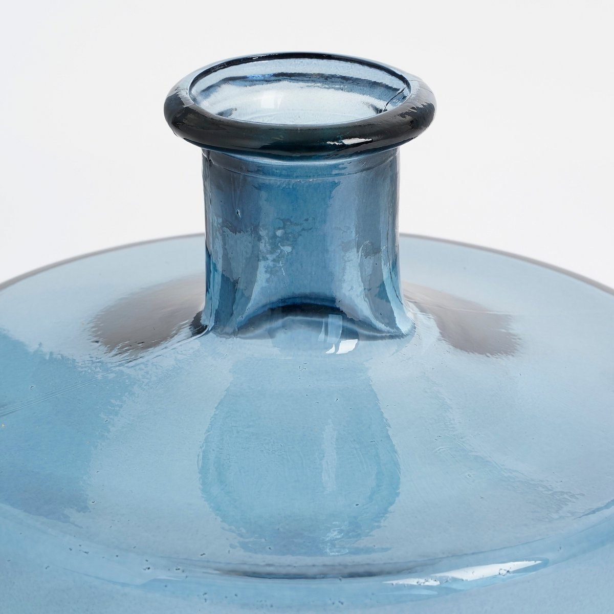 Glasvase aus recyceltem Glas 26 cm – Guan Blaugrau