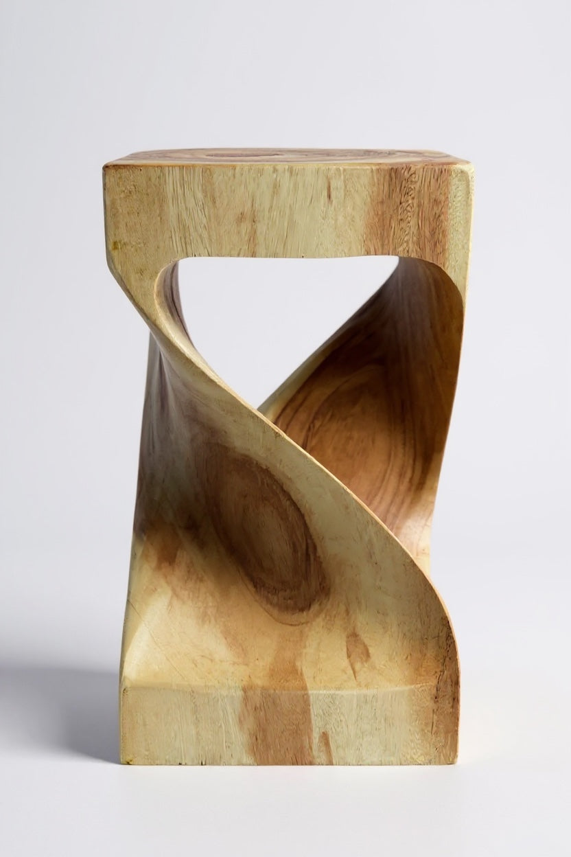 Holzhocker aus Samanholz – handgefertigt, 50 × 28 × 28 cm
