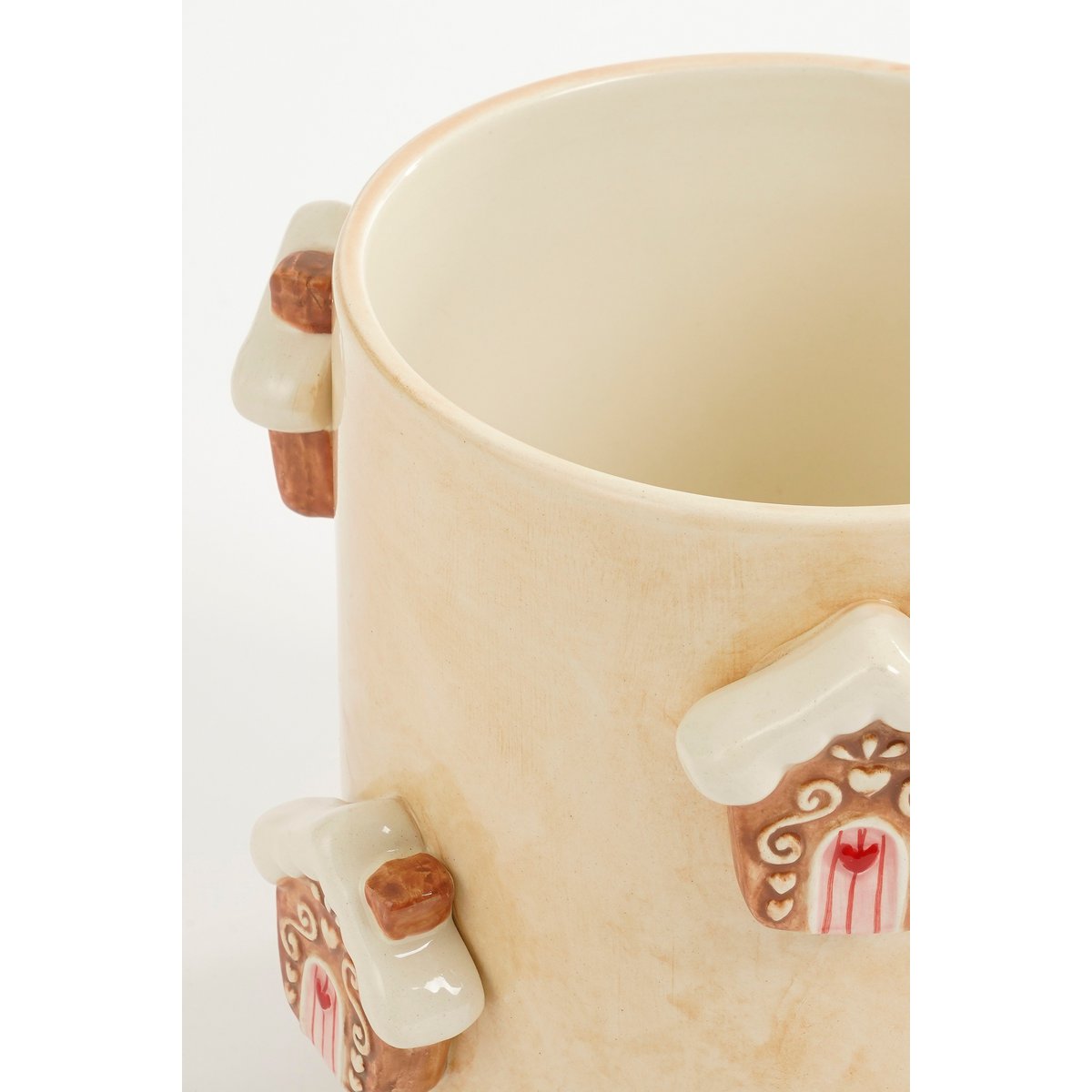 BLOMEPOT Assorti – Dolomit Blumentöpfe Off-White mit Weihnachtsdekor H15 × Ø17 cm