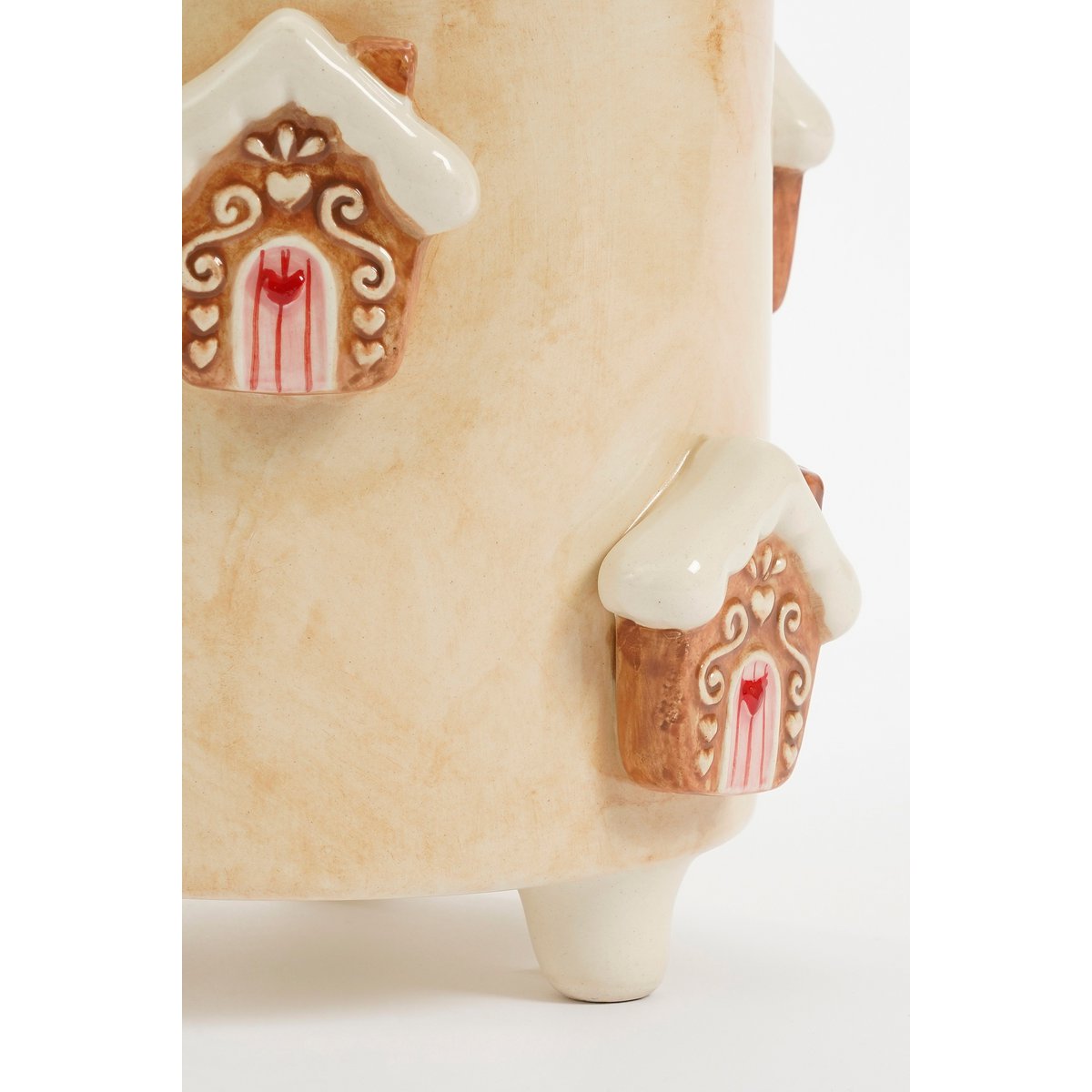 BLOMEPOT Assorti – Dolomit Blumentöpfe Off-White mit Weihnachtsdekor H15 × Ø17 cm