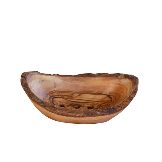 Seifenschale oval rustikal ca. 14 – 16 x 9 x 4 cm aus Olivenholz