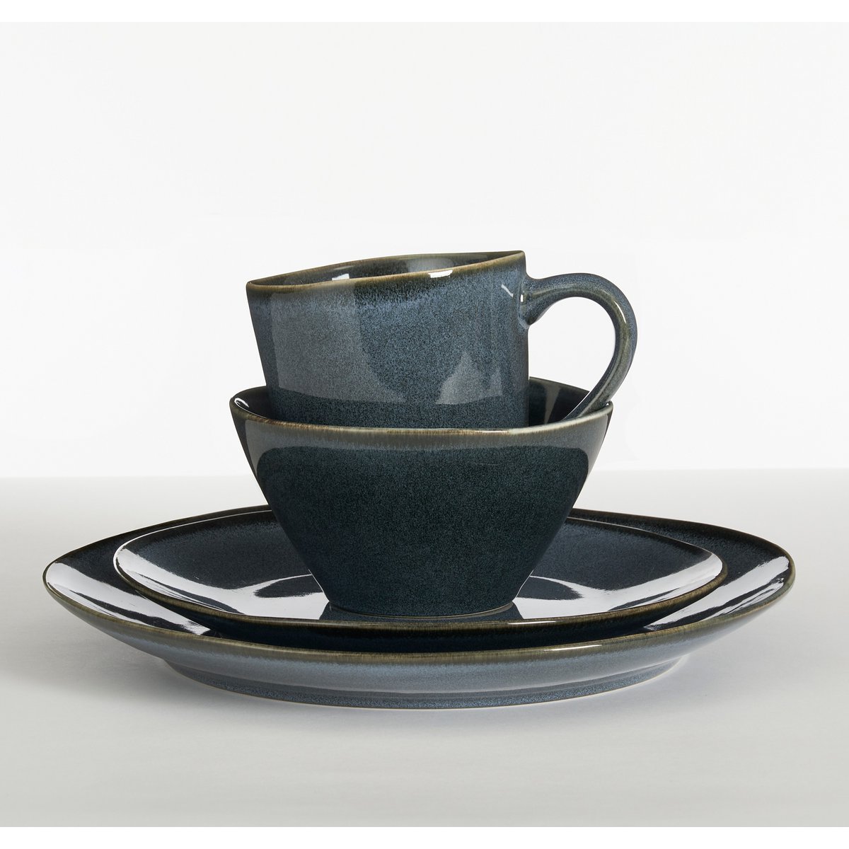 Wacco Service-Set 4 Personen Dunkelgrau | Steingut