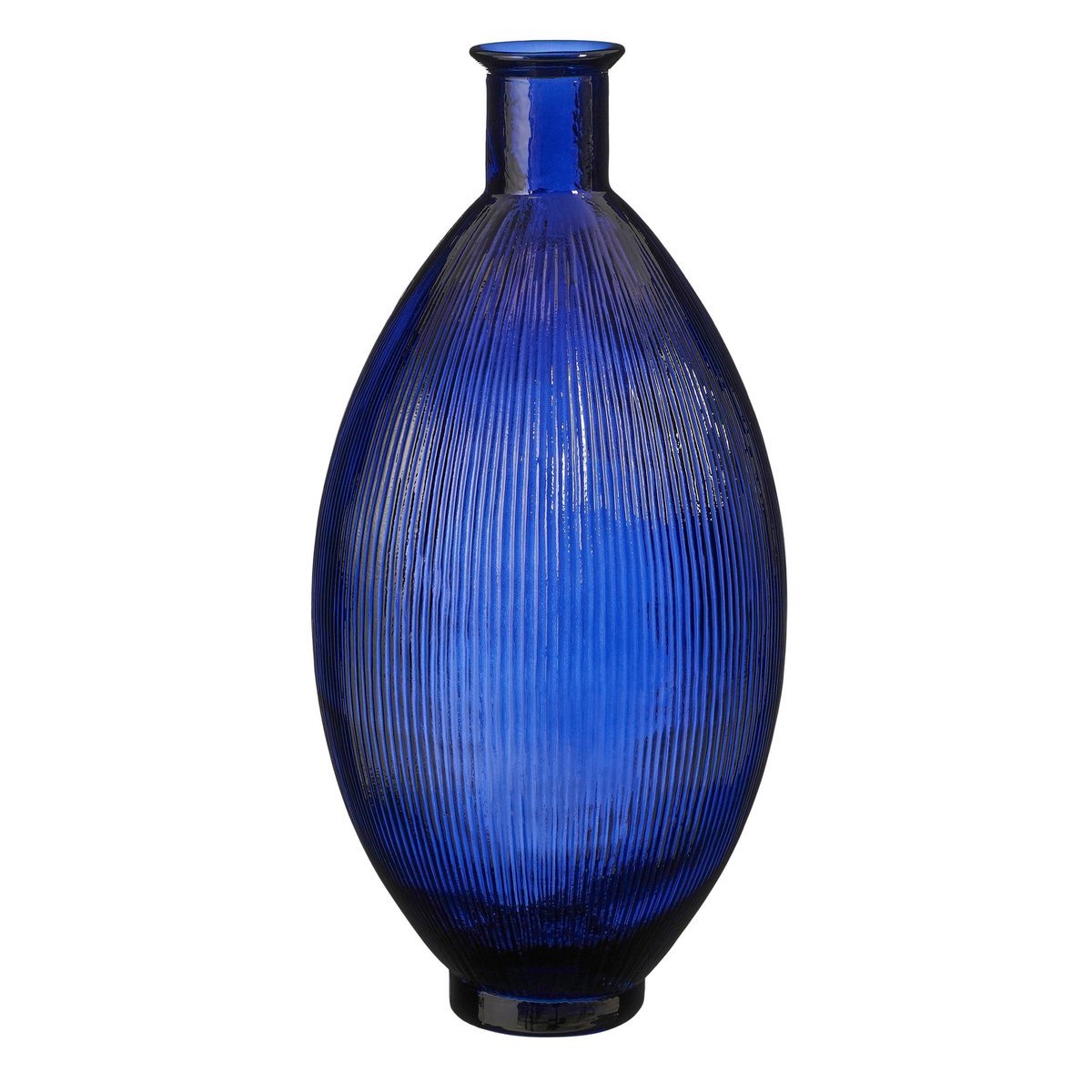 Firenza Flaschenvase – H59 x Ø29 cm – Recyceltes Glas – Dunkelblau