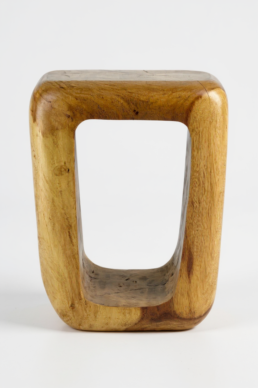 Holzhocker aus Suarholz – handgefertigt, 50 × 40 × 30 cm