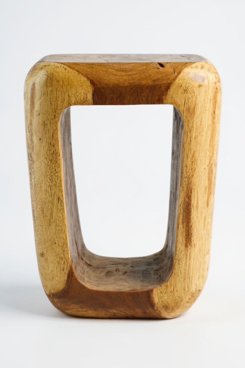 Holzhocker aus Suarholz – handgefertigt, 50 × 40 × 30 cm