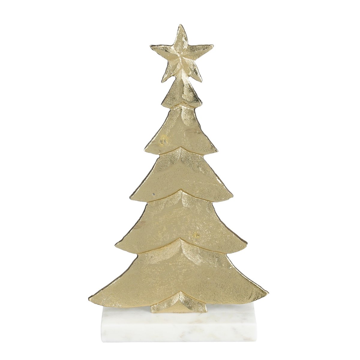 Weihnachtsbaum aus Aluminium & Marmor – Champagner