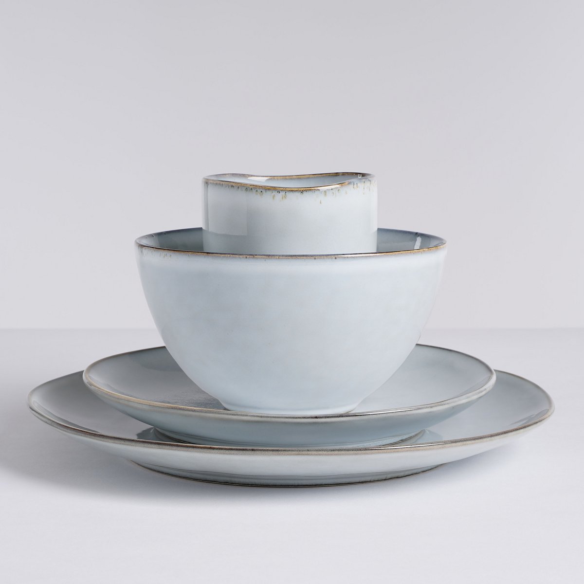 Tabo Geschirrset Grau 4 Personen | Handgefertigte Keramik