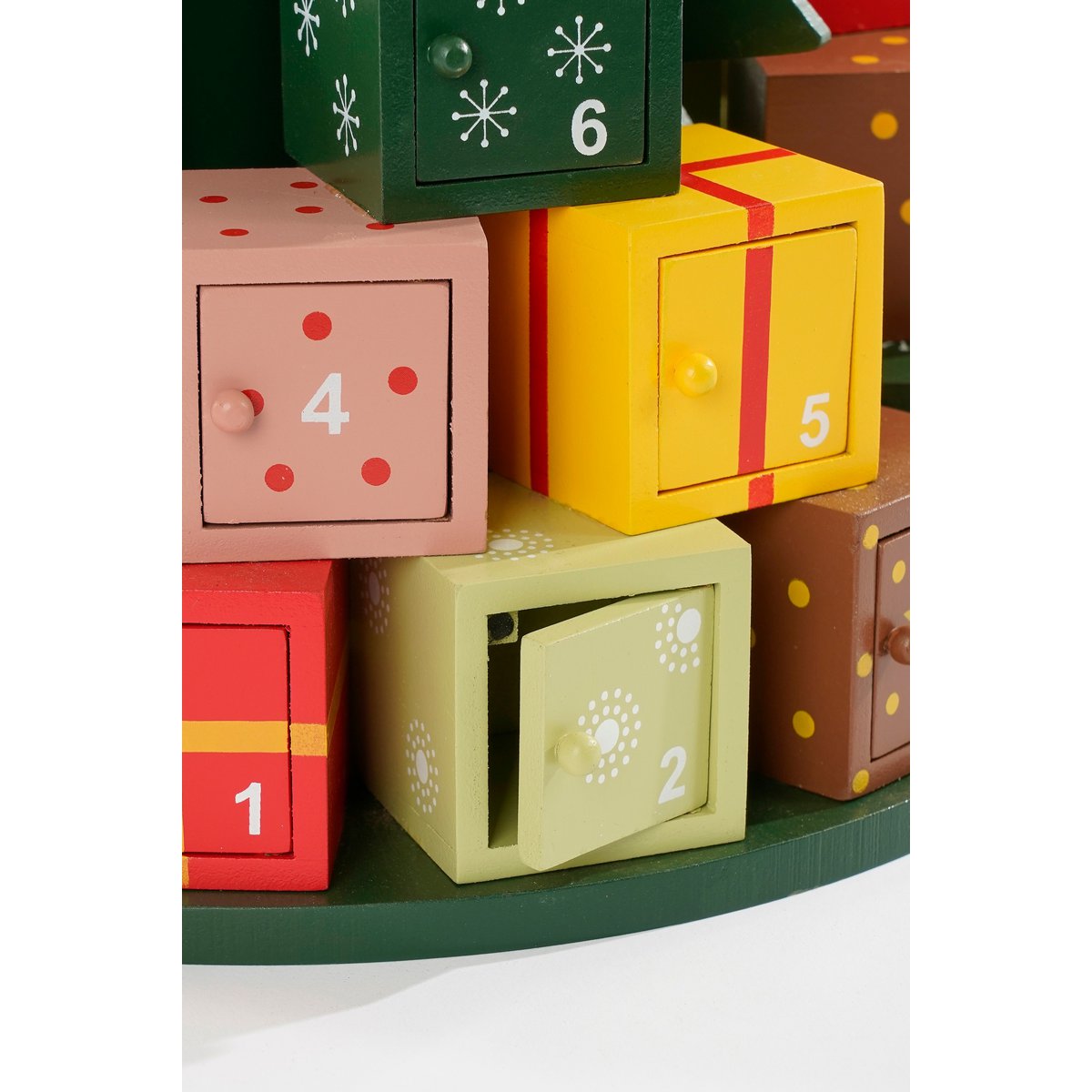 Adventskalender – H30 × Ø28 cm – MDF, FSC®-zertifiziert – Mehrfarbig