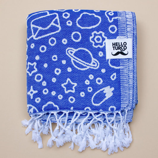 Doodle Blue Towel