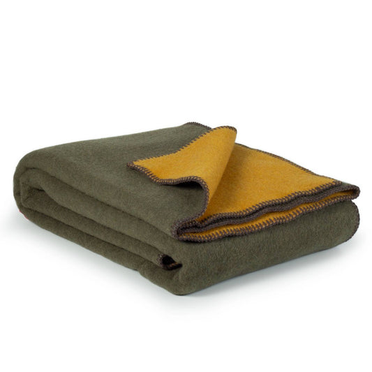 Bettdecke aus Merinowolle KHAKI MEADOW