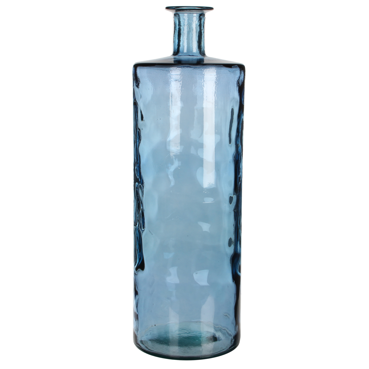 Guan-Flaschenvase – H75 x Ø25 cm – recyceltes Glas – Blau