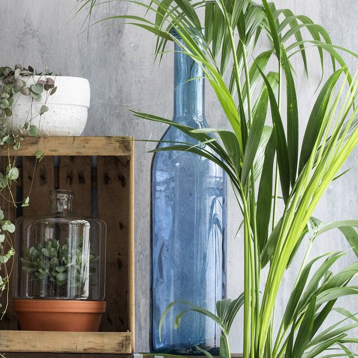 Glasvase aus recyceltem Glas 50 cm – Blau