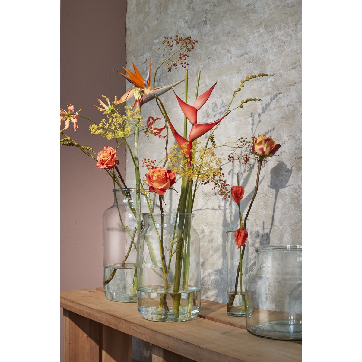 Vienne Vase - H30 x Ø18 cm - Recyceltes Glas - Transparent