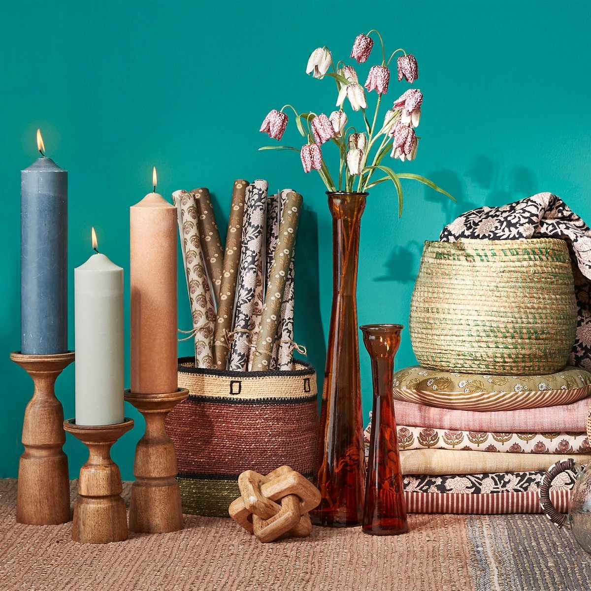 Kerzenhalter Nino aus Mangoholz – Rund Ø21 cm – Natürlich & Rustikal