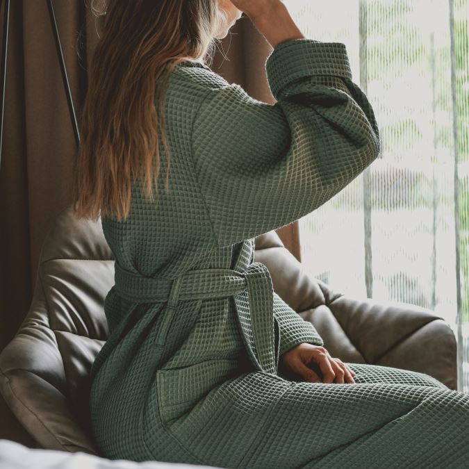 Leichter Bademantel aus Baumwolle und Modal