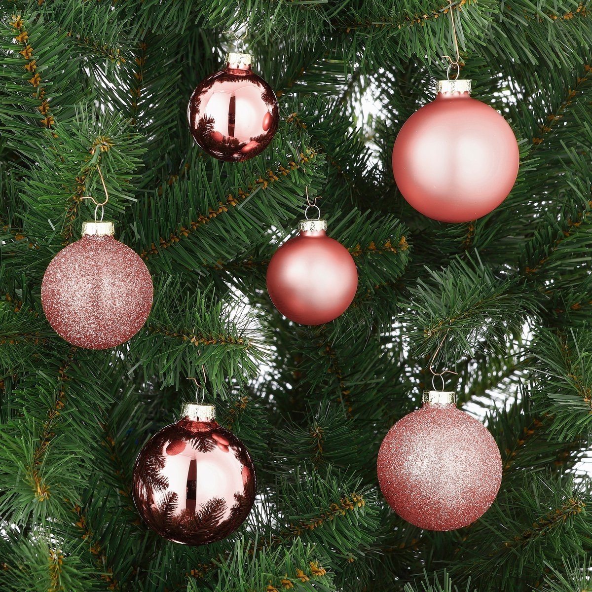 Weihnachtskugeln-Set 26-teilig – Glas Pink